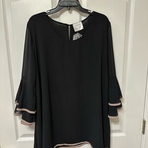 Black Ruffle Sleeve Top